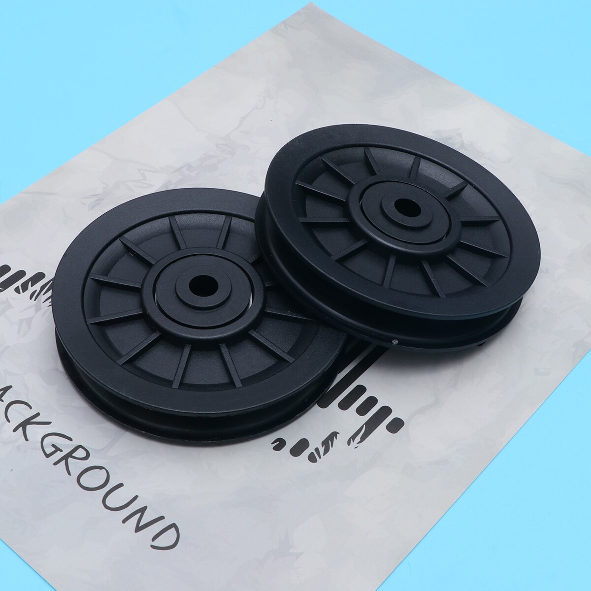2Pcs Universal Bearing Pulley Wheel Fitness Equipment Part Wearproof Pulley Replacement Parts For Gym Fitness Black