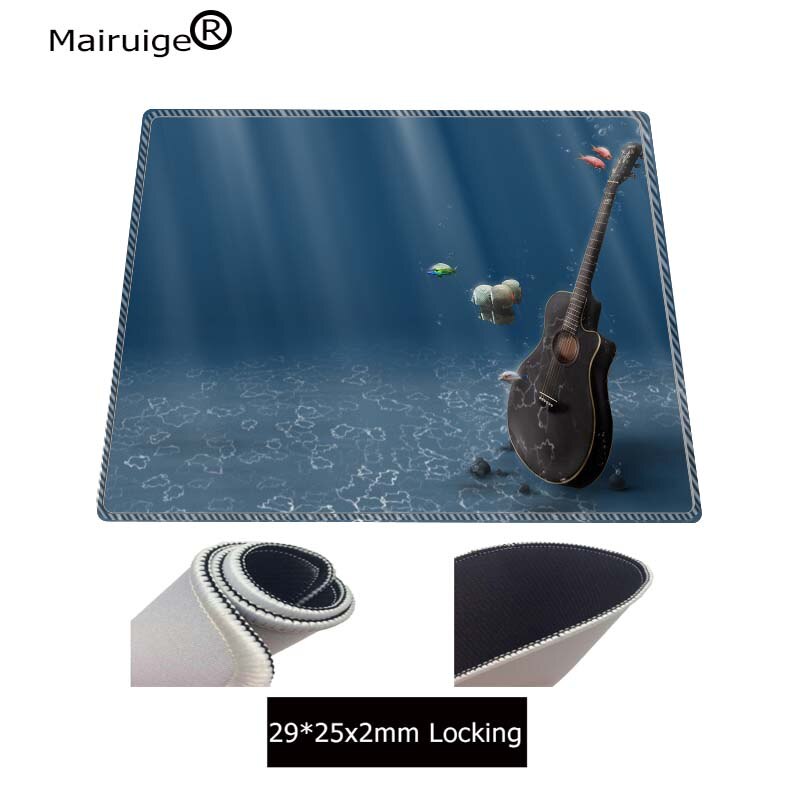 Mrgbest guitarra música grande gamer almofada do mouse grande tapete de borracha superfície mause teclado mesa xxl: 290x250x2MM