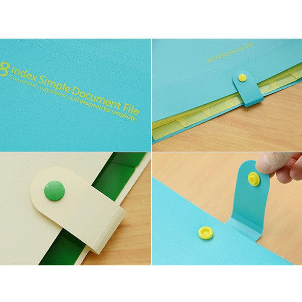 Adeeing Expandable Documents File Folder Organizer 8-Pocket Folders A4 Size Snap Button Closure r20