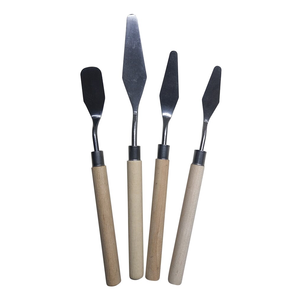 4Pcs Lightweight Supplies Oil Painting Tools For Artist Watercolor Spatula Palette Knife Set Student Stainless Steel Anti Slip