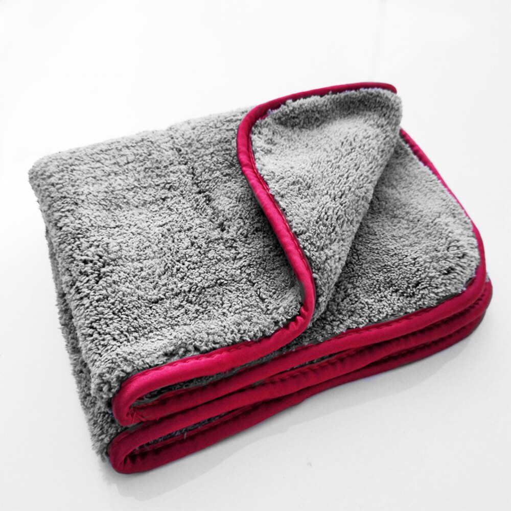 1000GSM Toalla de lavado de coches de tamaño grande y gruesa toalla microfibra felpa paños de microfibra de cera de detallando absorbente: Marrón