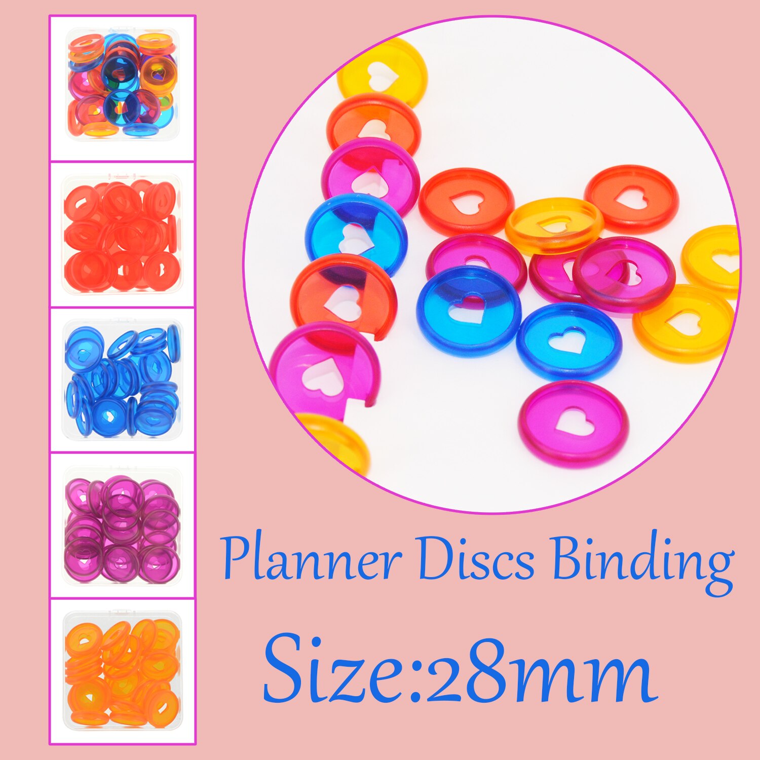 Anillas de plástico de 28mm para encuadernación de cuaderno, hebilla de encuadernación, anillos de setas, discos de encuadernación de anillas de hojas sueltas, suministros de oficina, 30 Uds.