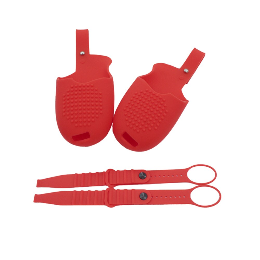 Verstelbare bevestigingsriem, handgreep, beschermhoes voor oculus quest/rift s vr-headsetcontroller, zachte siliconen hoes: Rood