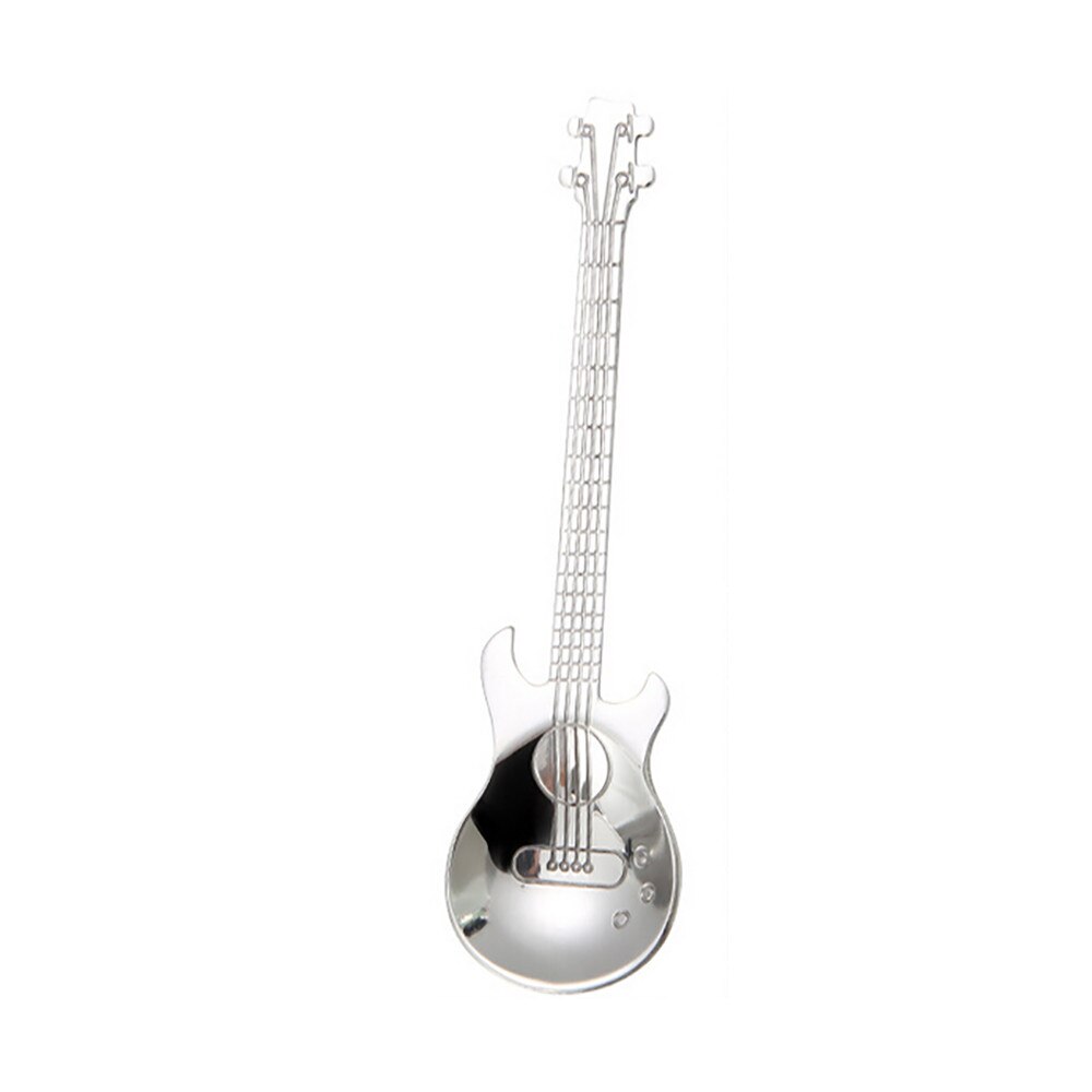 Multicolor Stainless Steel Guitar Spoons Rainbow Coffee Tea Ice Spoon Flatware Drinking Tools As Souvenir: SL