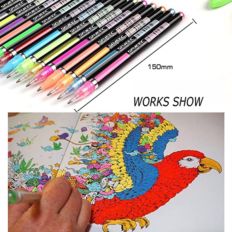 Bolígrafos de Gel de colores brillantes metálicos para la escuela, oficina, libro para colorear para adultos, diarios, marcadores artísticos de dibujo, bolígrafo de , 12/24 Uds.
