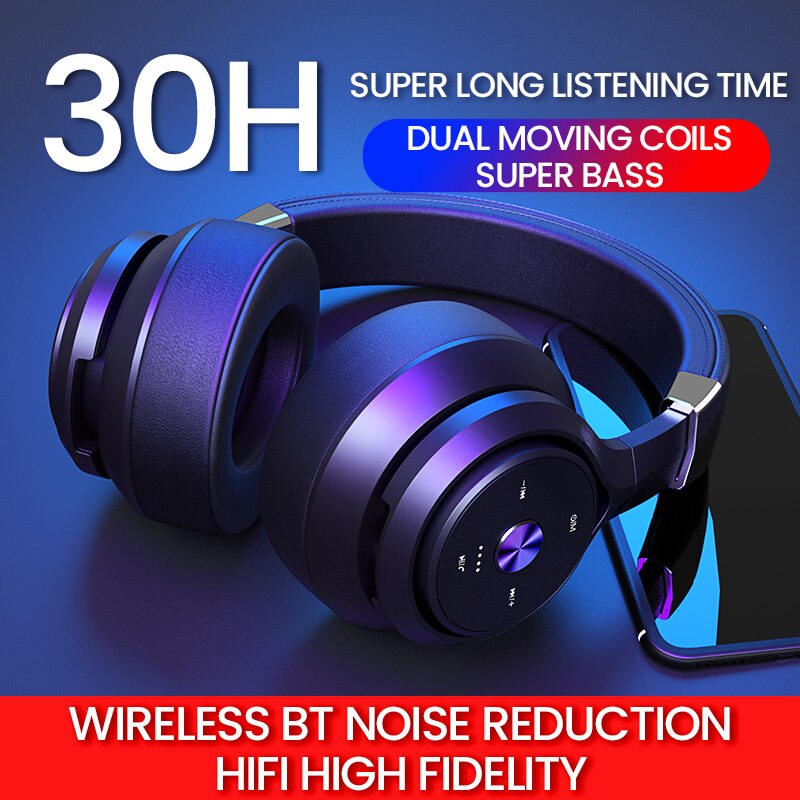 Picun-auriculares inalámbricos P28X con Bluetooth 5,0, cuatro núcleos, doble bobina móvil, graves, con micrófono
