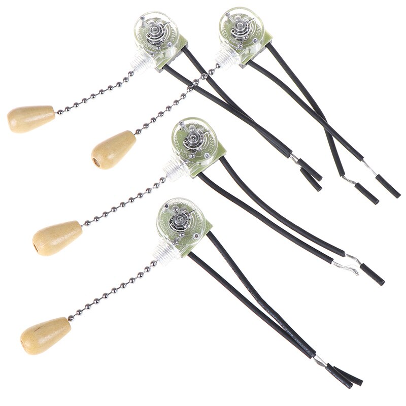 4pcs/Lot Wall Light Pull Switch Home Ceiling Fan Lamp Universal Pull Chain Cord Switch Set Replacement Tools 3A/250V