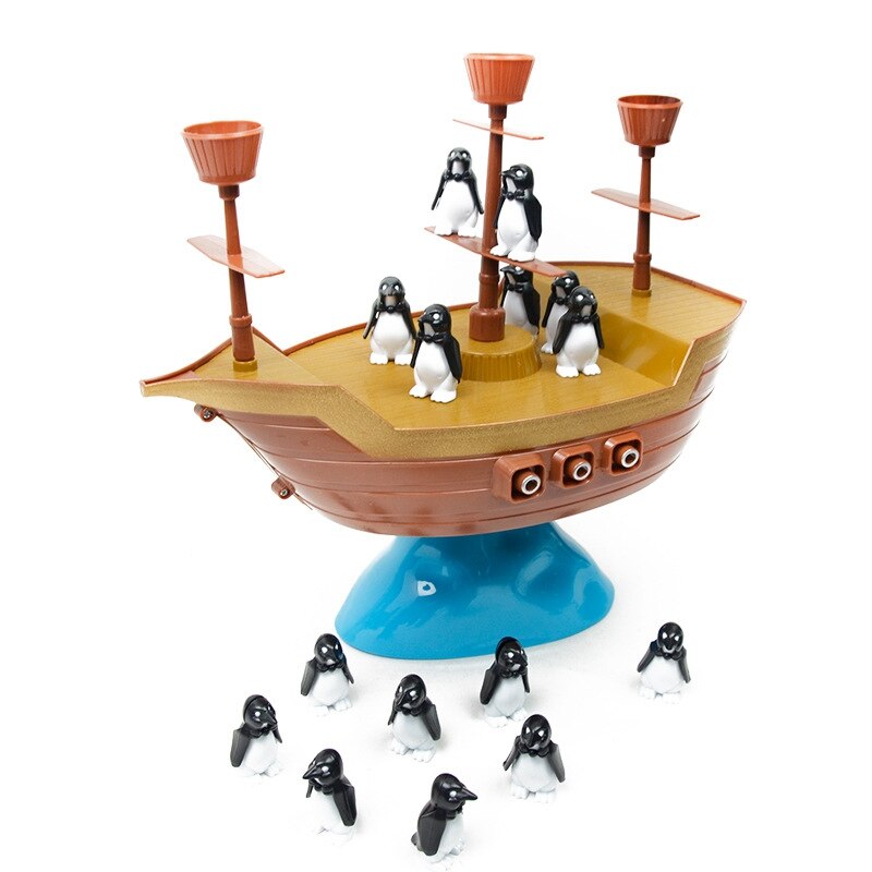 Bonito pingüino pirata barco equilibrio interacción familiar niños Juego de escritorio juguetes educativos para niños: Default Title