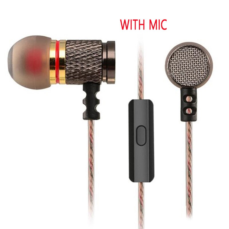 UNTIOP KZ ED2 Stereo Bass Headphone In-Ear 3.5MM Wired Earphones Metal HIFI Earpiece with MIC for Xiaomi Samsung Huawei Phones: With MIC