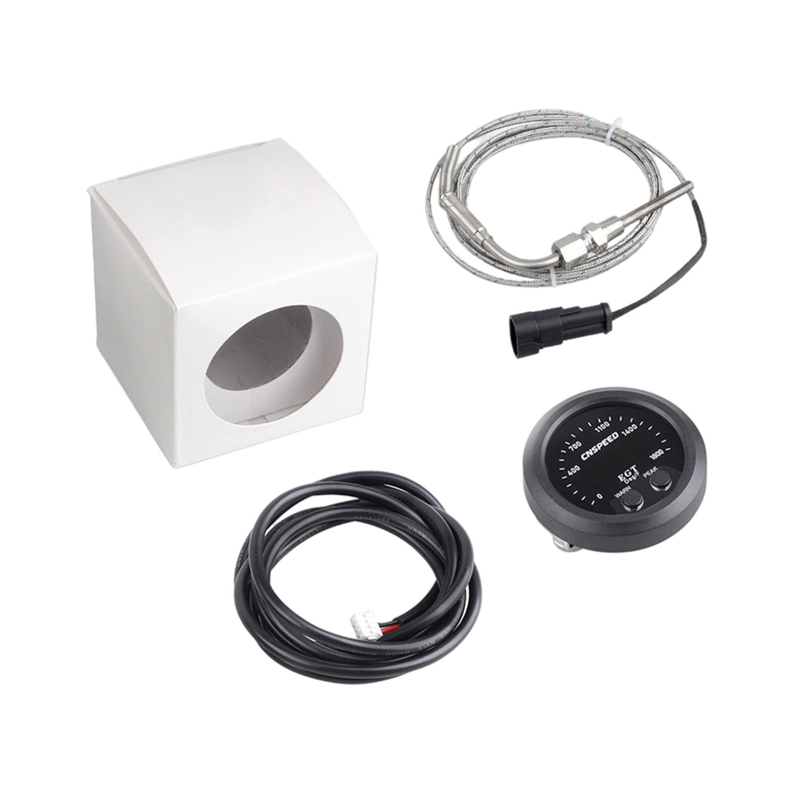 Exhaust Gas Temperature Gauge Kit Digital LED Light Egt Fit for Water Car &amp; Truck