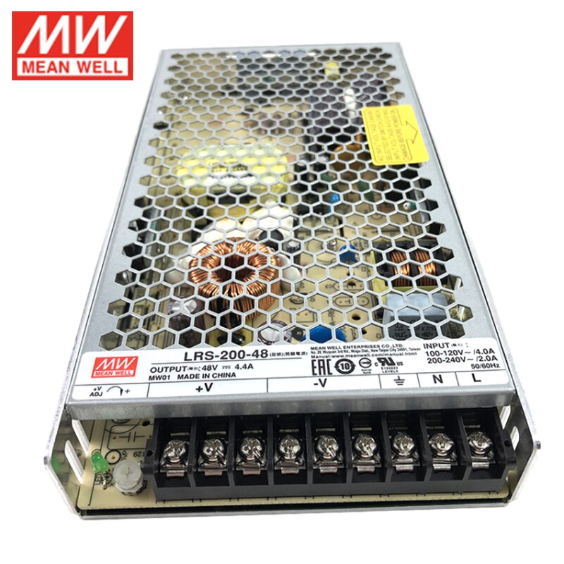MEAN WELL LRS-200 Switching Power Supply 110V/220VAC 3.3V 4.2V 5V 12V 15V 24V 36V 48V DC Meanwell Power Supply Replace NES-200