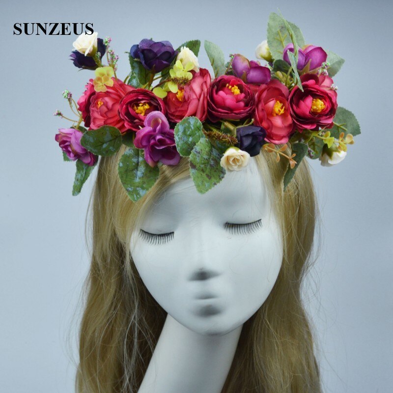 Flower Head Garland Wreath Hairwear Bridal Accessories Wedding Party Flowers Hairbands SQ227