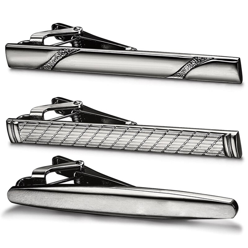 3 Pcs Tie Clips for Men Tie Bar Clip Set for Regular Ties Necktie Wedding Business