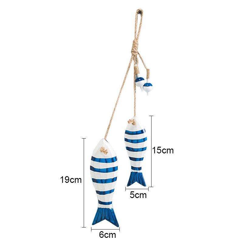 Handcraft Nautical Wood Fish Décor Coastal Wooden Fish Wall Hanging Door Home Garden Decoration