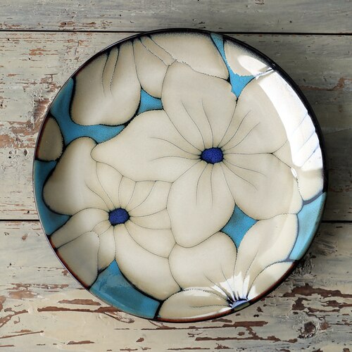 Tableware Special Restaurant Ceramic Plate and Japanese Flat Plate: Blue Lily 21cm