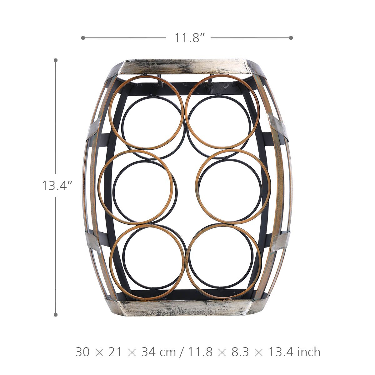 6 flessen Wijn Rack Tabletop Vat Wijnrek Stevige Ijzer Materiaal Handgemaakte Ambachtelijke Display en Opslag Rack Home Decor