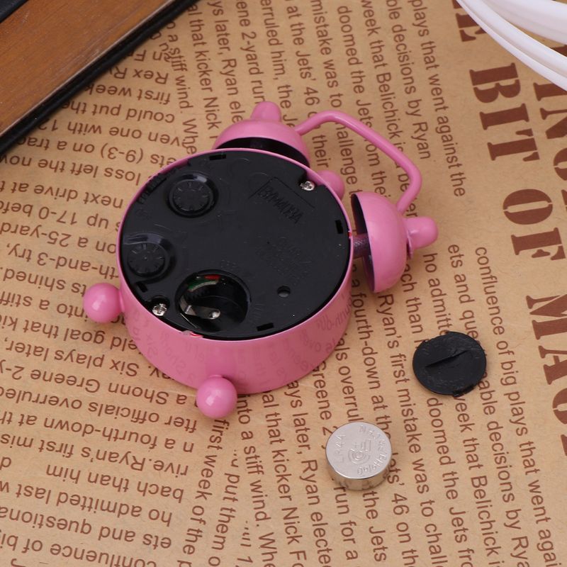 Lovely Cartoon Dial Number Round Desk Alarm Clock For Kid Home Decor