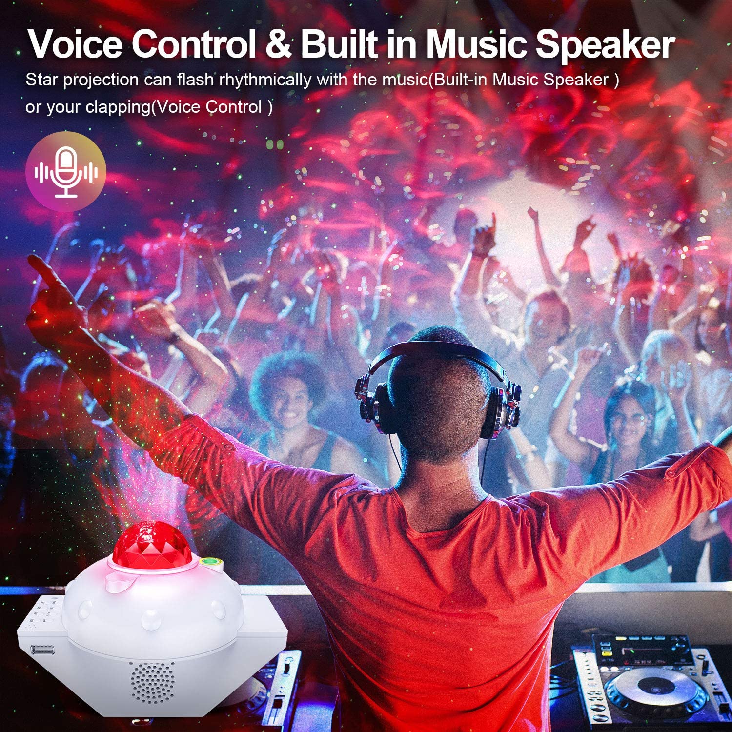 Nachtlampje Projector Led Light Star Music Projectoren Met Bluetooth Speaker Wave Galaxy Projector Voor Kid Adult Plafond Slaapkamer