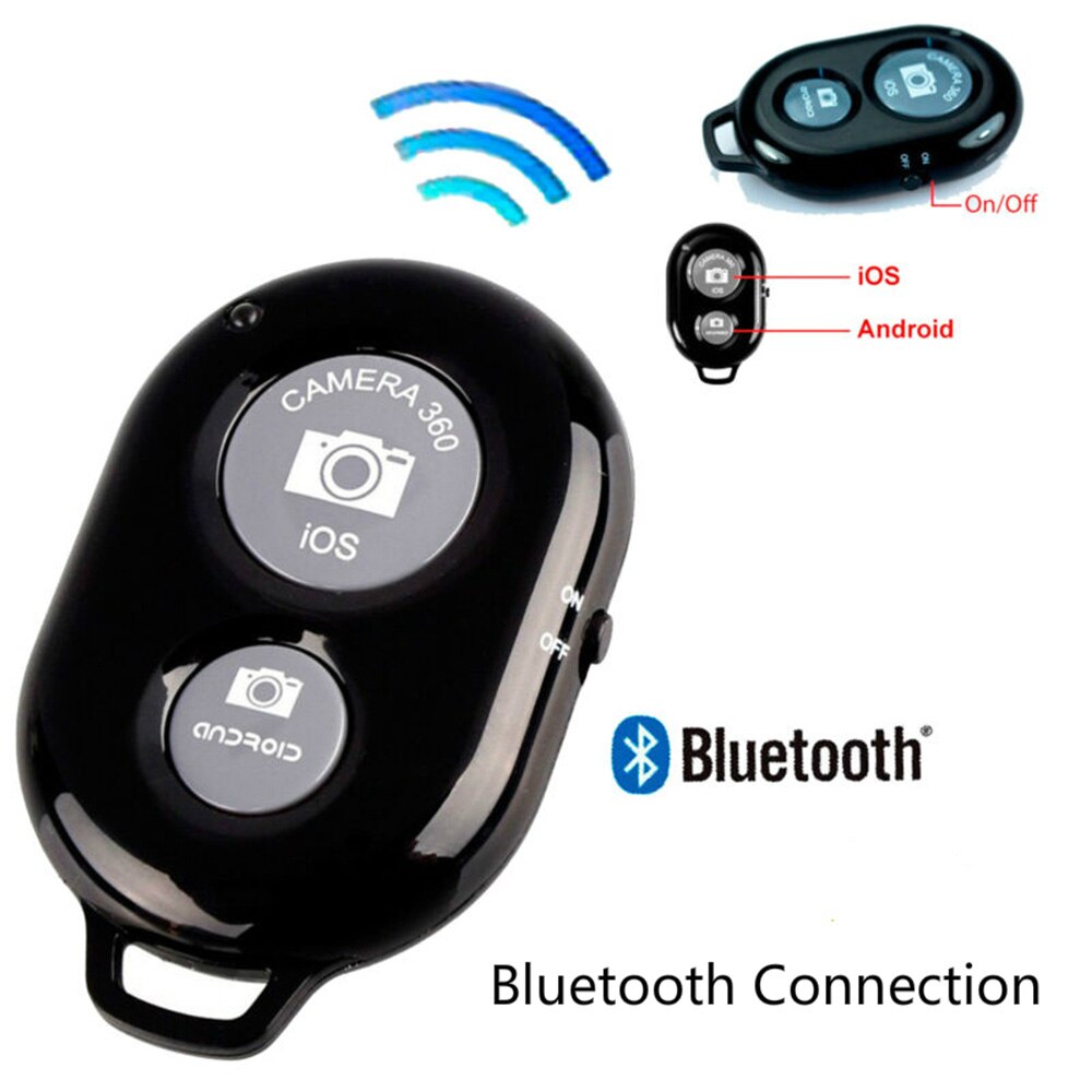 Wireless Bluetooth Remote Control Camera Shutter Selfie Button Controller Trigger Clicker for iOS and Android Devices
