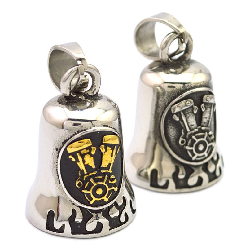 Hommes garçon titane acier Cool aigle vélo moto Style cloche pendentif dernier bijoux