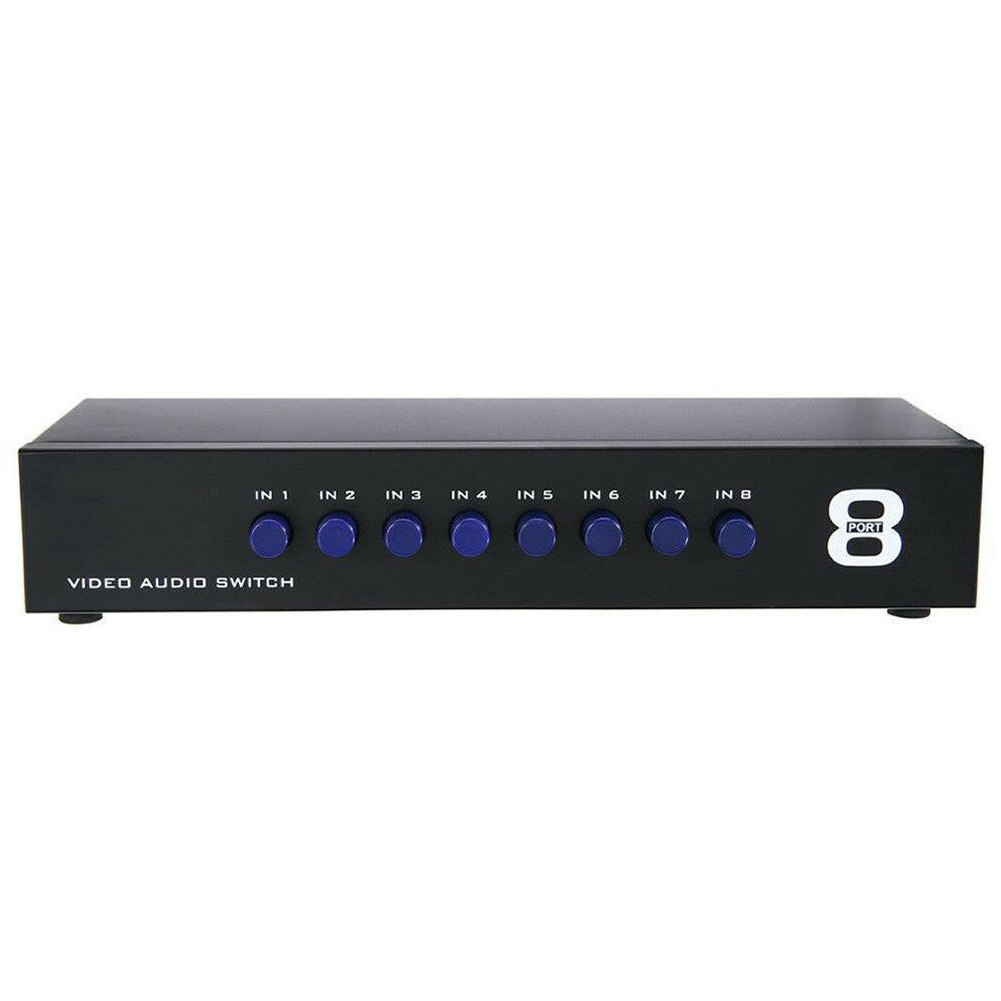 8 In 1 Distributeur Av Switch Box Composiet Selector Stabiele Metalen Video Audio Easy Apply Switcher Signal Accessoire Versterker