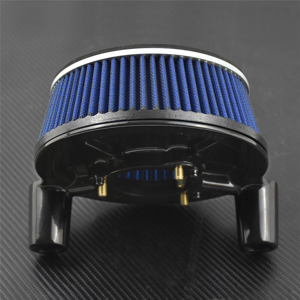 Motorrad Blau Luftfilter System Reiniger Aluminium Für Harley Dyna Straße Bob Softail FXSTB Fett Junge touren Straße König FLHX FLHR