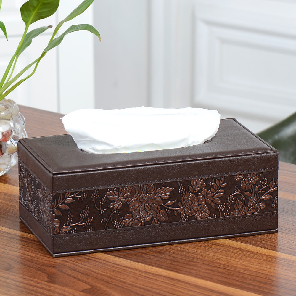 Leather Tissue Box Rectangle Square Pen Remote Storage organizer Paper Napkin Towel holder dispenser cover cases wx11081509