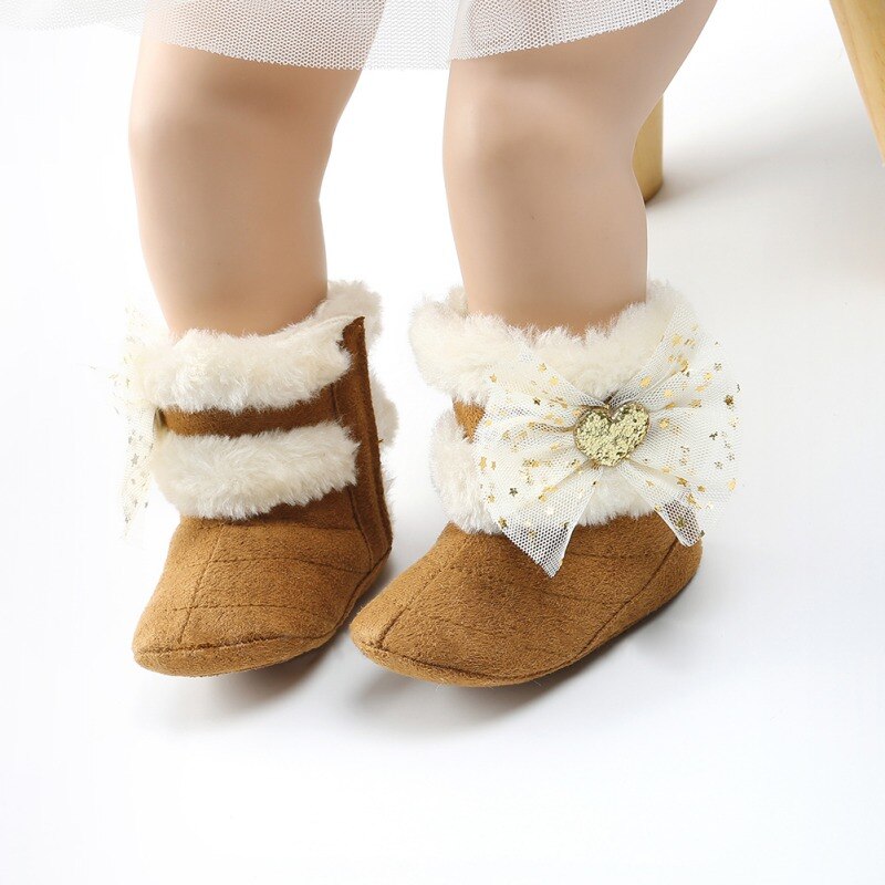 Winter Baby Laarzen Zachte Pluche Bal Laarsjes Voor Baby Meisjes Anti Slip Sneeuw Boot Warm Houden Crib Schoenen 0-18M: YTM1801C / 13-18 months