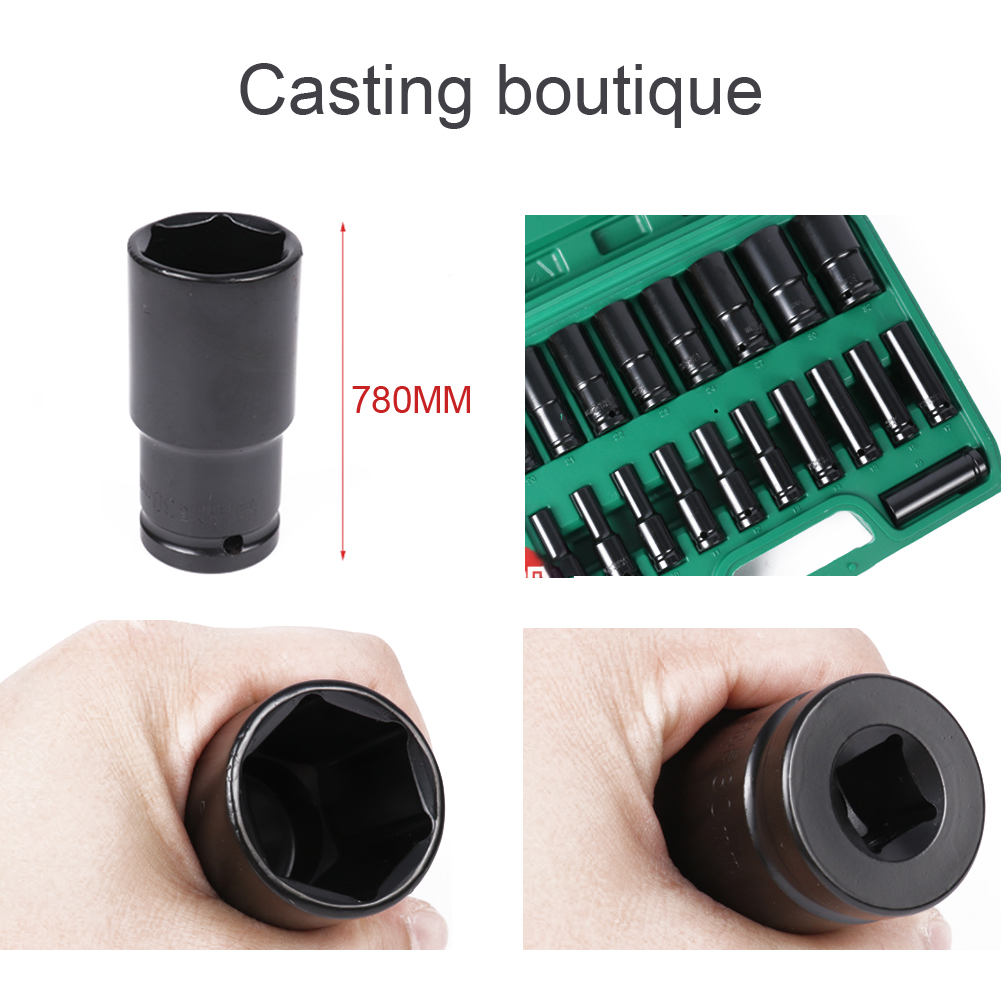 Meterk 1/2 Inch Socket Wrench Set Hexs Socket Head 8~32mm Adapter Spanner Converter Electric Impact Wrench Socket Sets