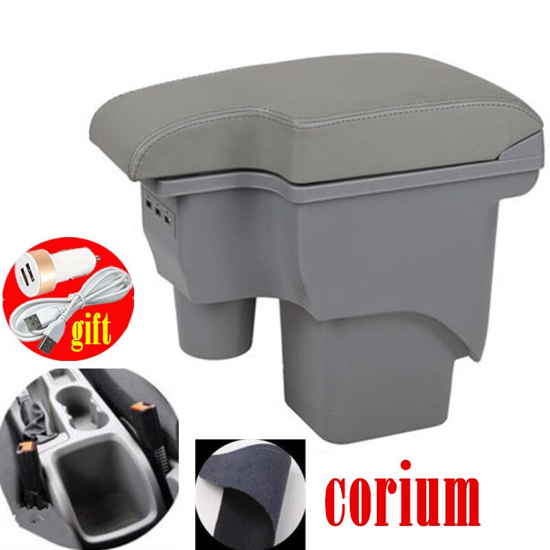 Für Ford Fokus 2 armlehne Kasten mk2 Auto zubehör nterior nachrüsten teile Ford Fokus 2 Auto Armlehne Kasten Zentrum Speicher Kasten USB: grau corium