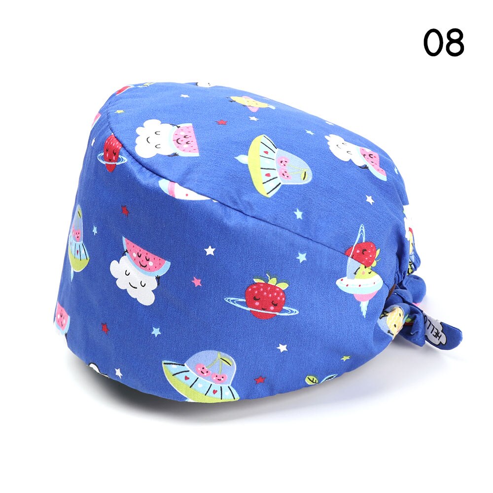 Bloemen Bouffant Sanitaire Hoed Met Zweetband Verstelbare Lus Beanie Hat Solid Mannen Hoed Vrouwen Hoeden Skullies Mutsen: 2-8