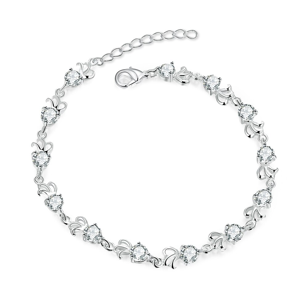 Pulsera de plata de primera ley con circón cúbico para mujer, brazalete, plata esterlina 925, Circonia cúbica, zirconia, circonita, zirconita, zirconita, estilo coreano