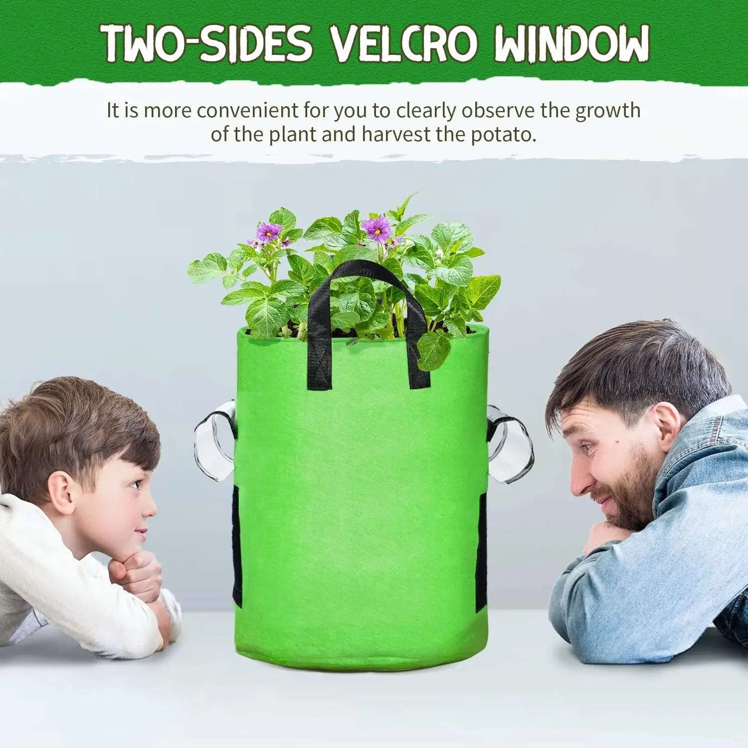 Bolsas de cultivo de plantas de fieltro de 5/10 galones, tela no tejida, maceta para patatas de jardín, bolsas para cultivo de verduras con invernadero, herramientas verticales hidratantes