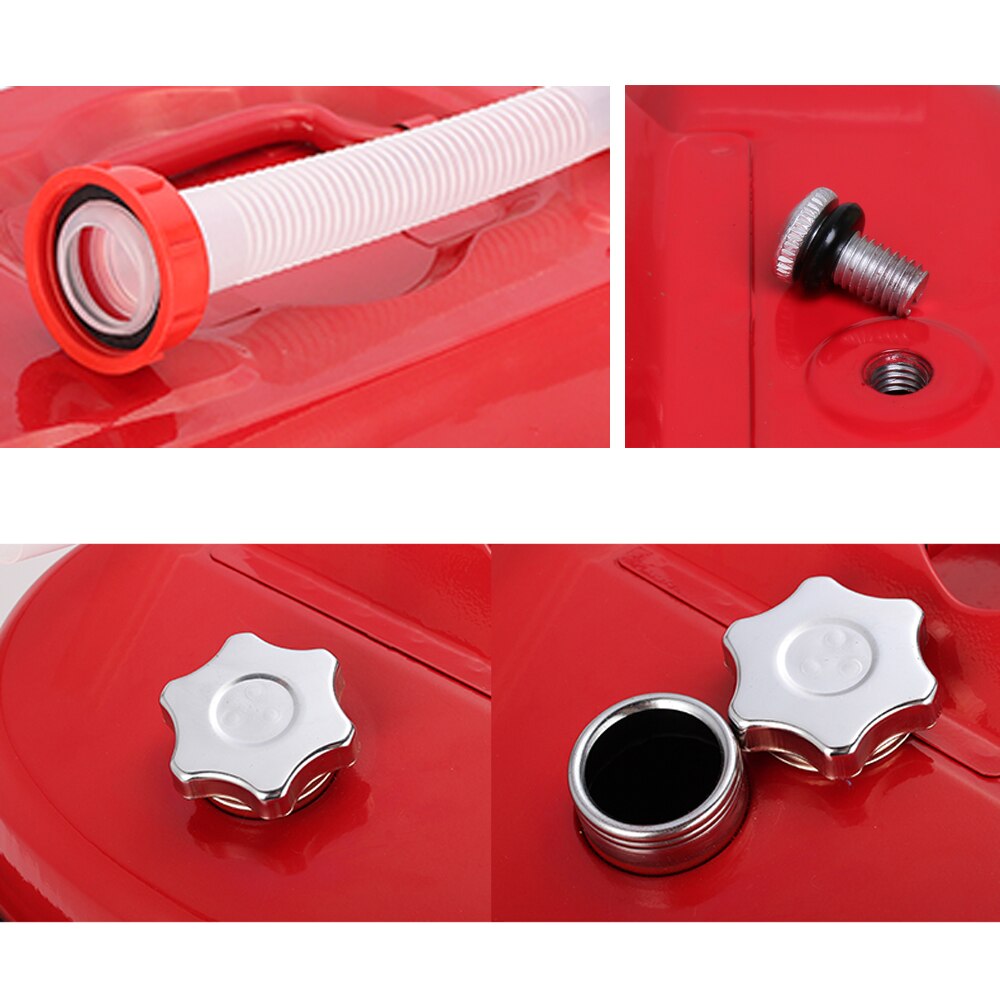 5L 10L Red Fuel Tank Oil Gasoline Diesel Water Tank Metal Iron Storage Can Car Motorcycle Truck Accessories