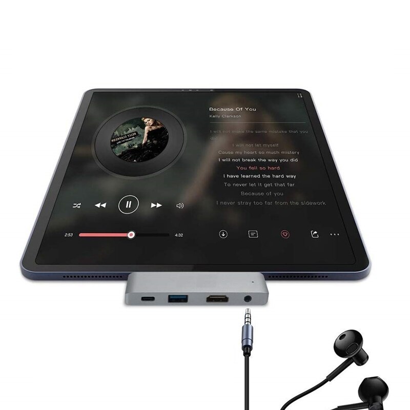 USB3.1 adapter typu C Centrum mobilny zawodowiec USB-C/PD ładowanie/4K HDMI/USB 3.1/3.5mm gniazdo słuchawkowe na 2018 iPad zawodowiec