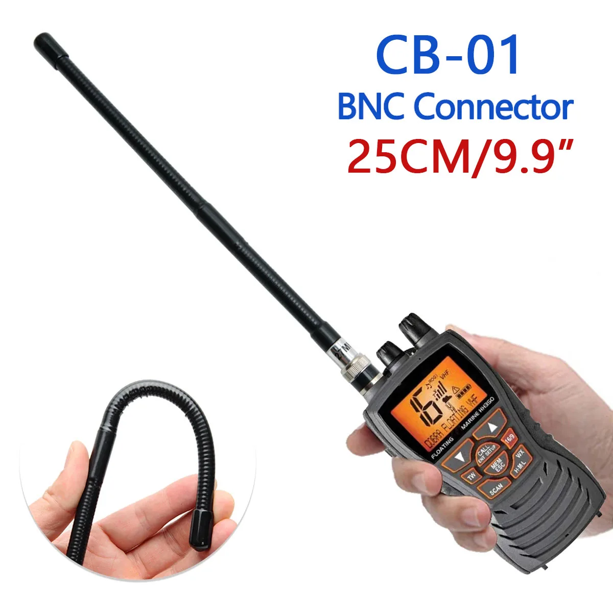 ABBREE 27MHz BNC 23/130cm Antenna for Cobra Midland Uniden Maxon President Anytone Walkie Talkie Portable CB Radio: RED
