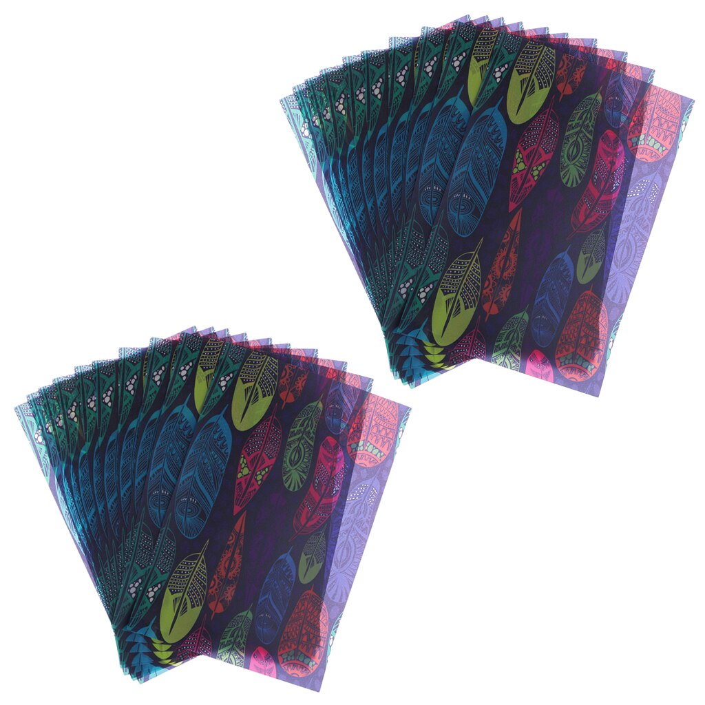Papel de envolver jabón hecho a mano, embalaje de cera de aceite antiadherente, patrón de plumas bonitas, 20 unids/paquete