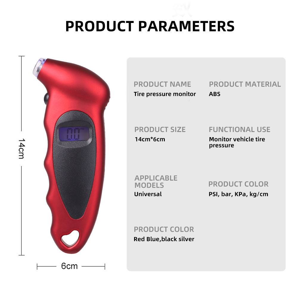 handheld bandenspanningsmeter achtergrondverlichting Hoge precisie digitale monitoring autoband luchtmeter LCD-scherm manometer barometers