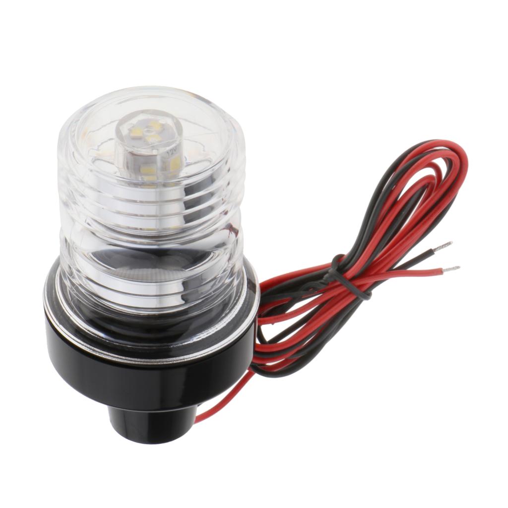 Acouto Boat Anchor Navigation Light - DC 12V-24V 5W All-Round White LED Stern Lamp, IP66 Waterproof, 6/10/12 Inch For Pontoon, Fishing Boats