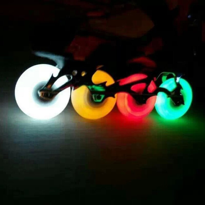 Cool blinkende led lysrulle inline glidende skøjteløb flash pu rulleskøjtehjul 76mm 90a hårdhed holdbar top