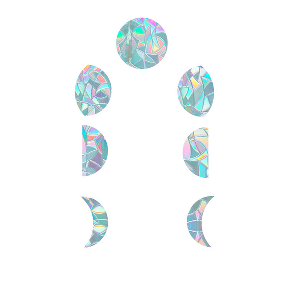 3D Rainbow Reflective Sticker Sun Catcher Moon Star Window Decal Rainbow Maker DIY Home Bedroom Living Room Office Decor: J
