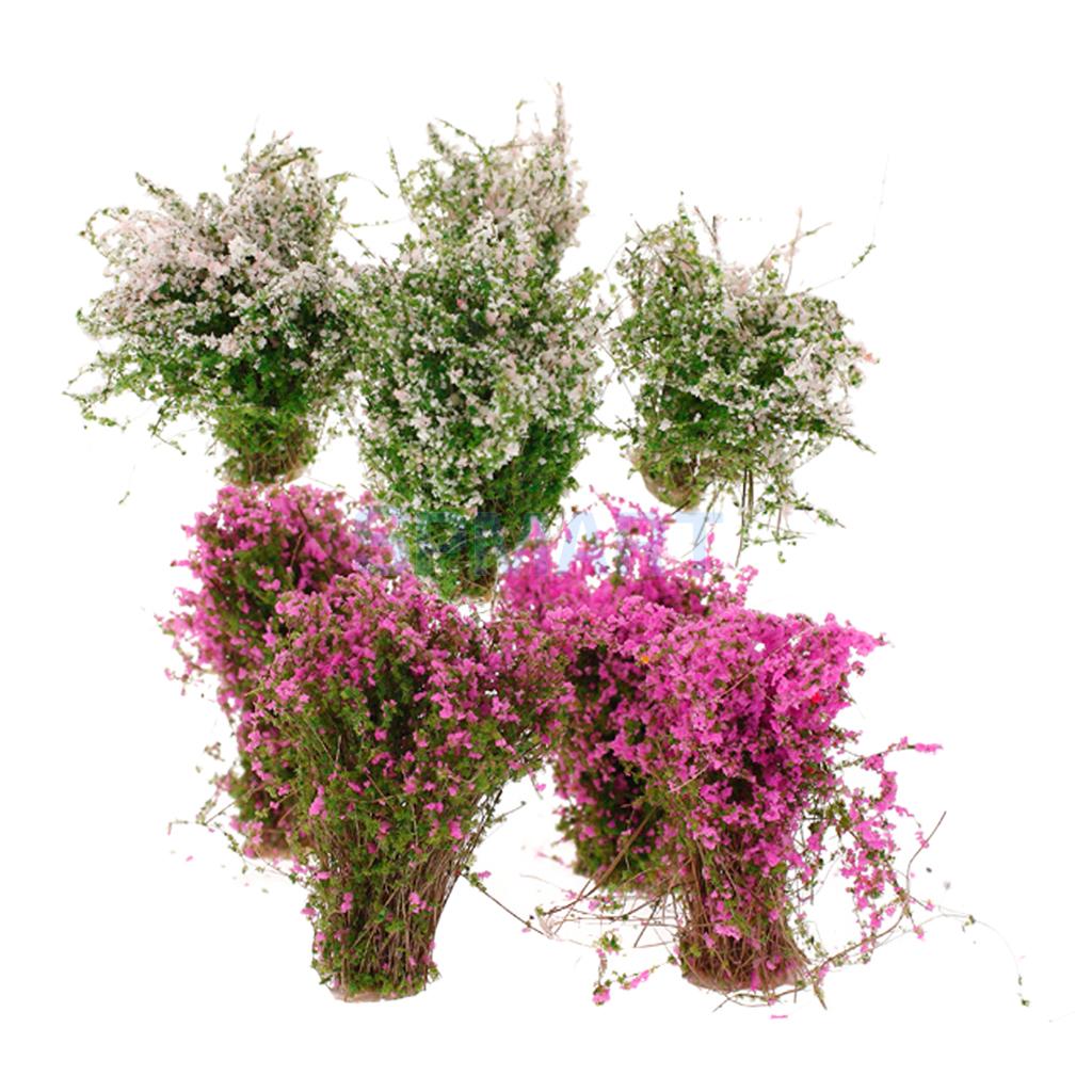 8Pcs Model Ground Cover Flower Model Miniature DIY Layout Scenery Landscape for RR Railway Street Building Park Garden