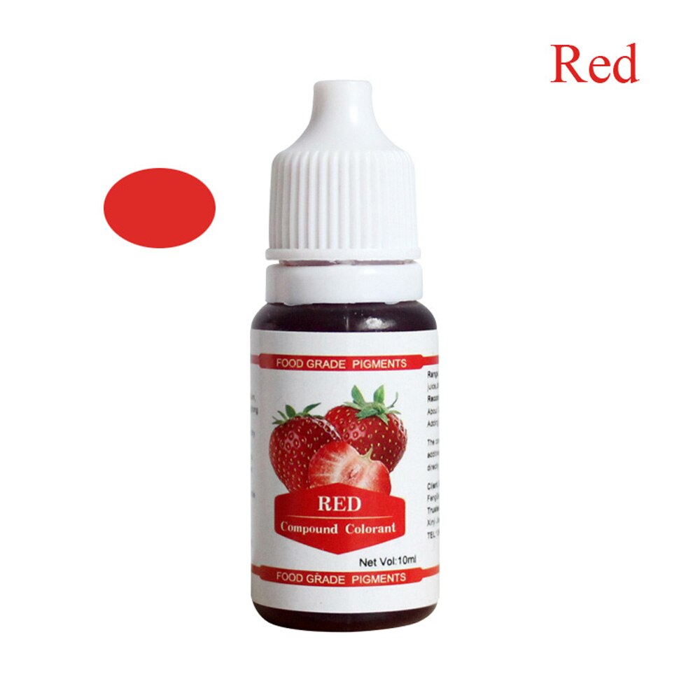 12 Kleuren 10Ml Macaron Ijs Cake Kleurstof Ingrediënten Cake Fondant Bakken Cake Eetbare Kleur Kleurstof Alimentaire: Red