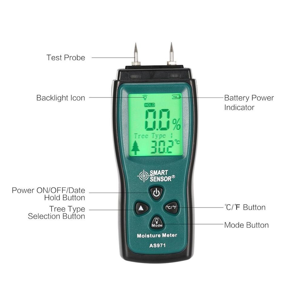 Wood Moisture Meter Humidity Tester Timber Damp Detector paper digital Moisture Meter Test wall moisture analyzer Range 2%~70%