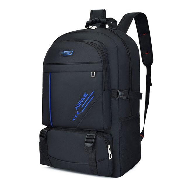 Waterproof Men's Backpack Oxford Cloth Material Expandable Large Capacity Multifunction Outdoor Mountaineering Student Bag: Blue