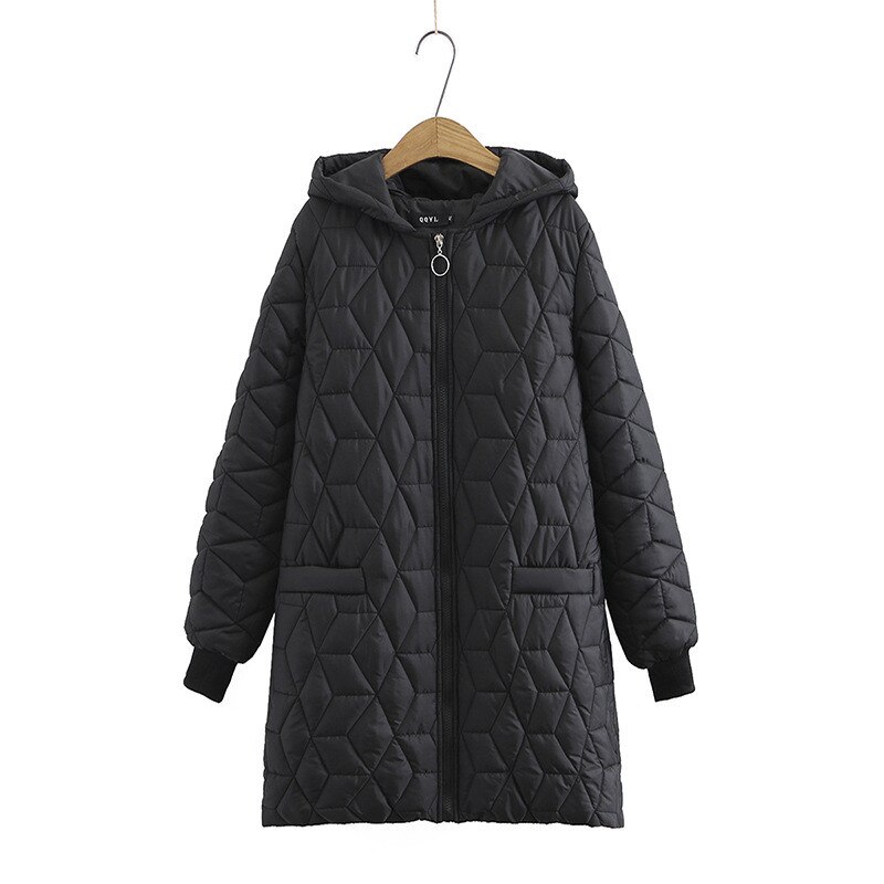 Abrigo de para mujer, Parka fina informal a prueba de viento, chaquetas largas con capucha para mujer, de Primavera y otoño,: Black / XXXL