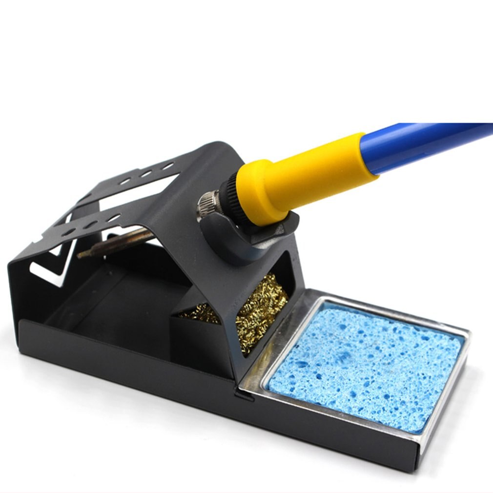 Soldering Iron Stand Holder Welding Tool Handle Metal Support Station Frame Bracket Base With Solder Sponge High Temperature