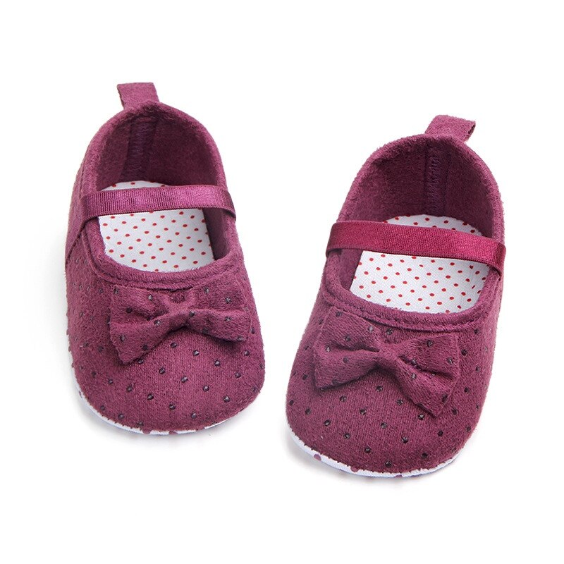 Zapatos de princesa con lazo para bebé recién nacido, antideslizantes, primera cuna, 0 a 18 meses