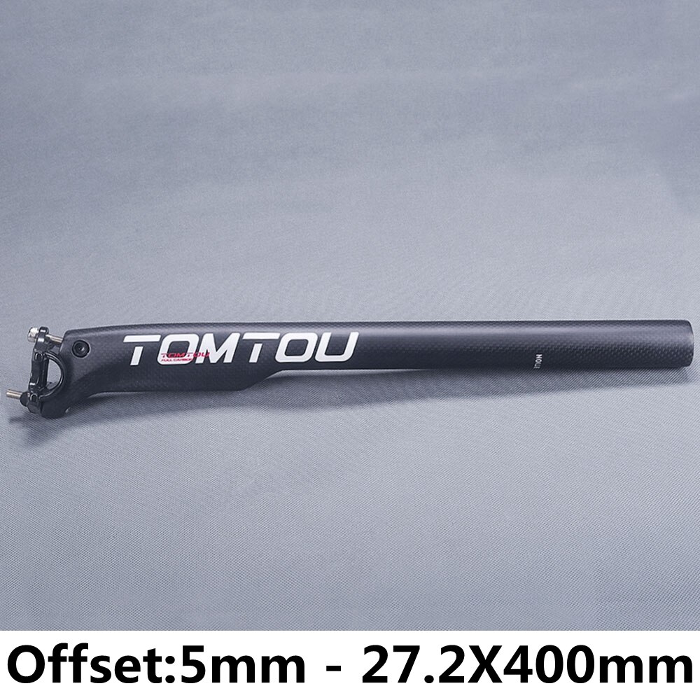 Tomtou carbonvezel fietszadelpen fietsonderdelen 3k mat wit offset 0mm 5mm 20mm diameter 27.2mm 30.8mm 31.6mm: 5mm 27.2 x 400mm