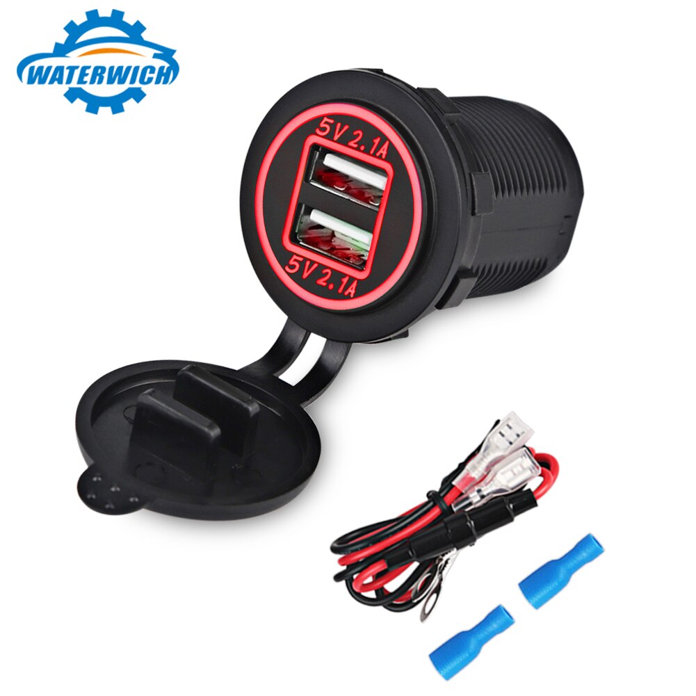 Wasser 12V 24V Dual USB Buchse Auto Ladegerät Für Motorrad Auto Lkw Wasserdichte praktisch Ladegerät Für Iphone